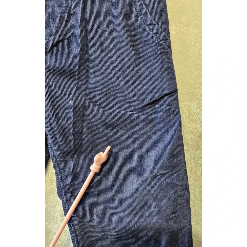 Baby GAP Corduroy Pants 18-24 Months Navy Blue Plaid Lined Elastic Waist Toddler